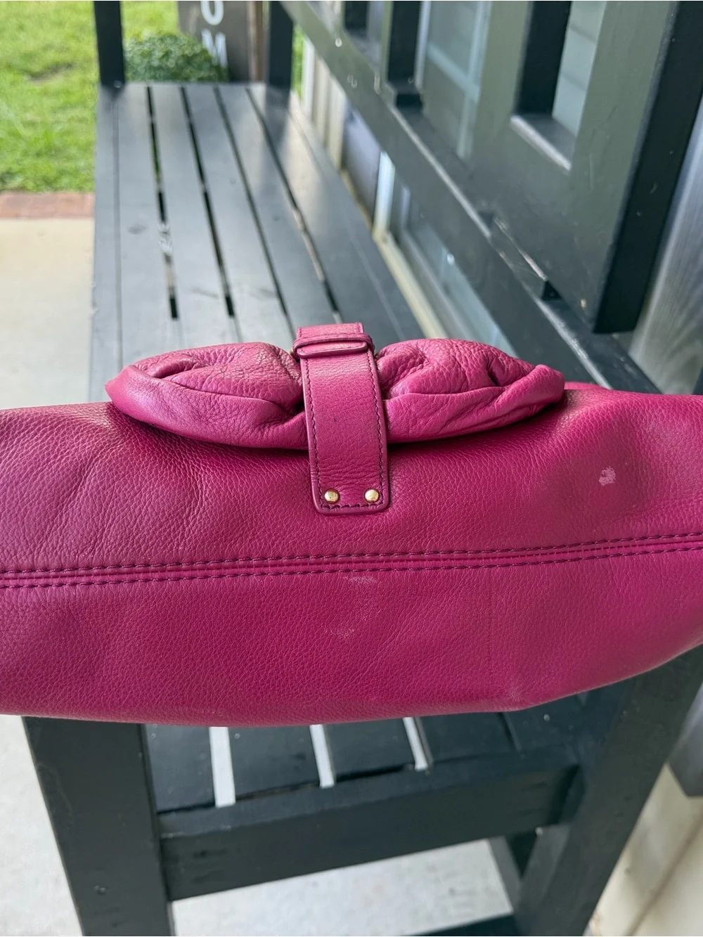 Michael Kors Austin Hot Pink Pebbled Leather Large Shoulder Bag Hobo
